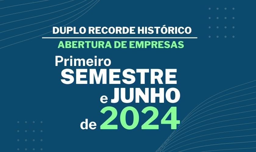 08.07.2024 - PRIMEIRO SEMESTRE DE 2024 BATE RECORDE HISTÓRICO DE ABERTURA DE EMPRESAS