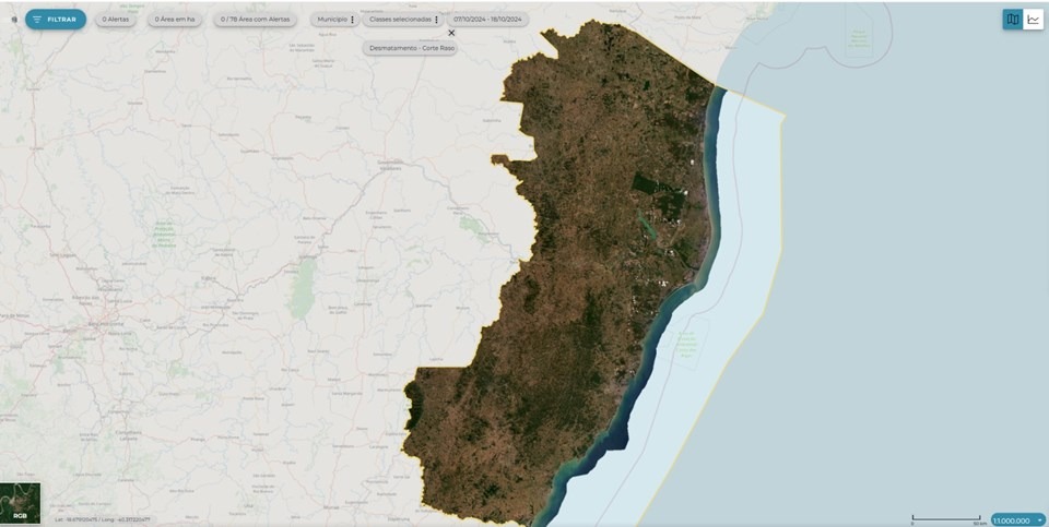 18.10.2024 - Espírito Santo não registra desmatamento e queimadas ilegais nos últimos 12 dias -  aponta sistema